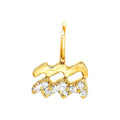 7x11mm Dije Oro 14k Pavé con Diamantes Naturales