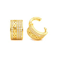 Aretes de Dama Oro 10k Aro Pavé Calado Infinito