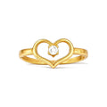Anillo de Niña Oro 10k Corazón Calado con Circonio - Crea7 Jewelry