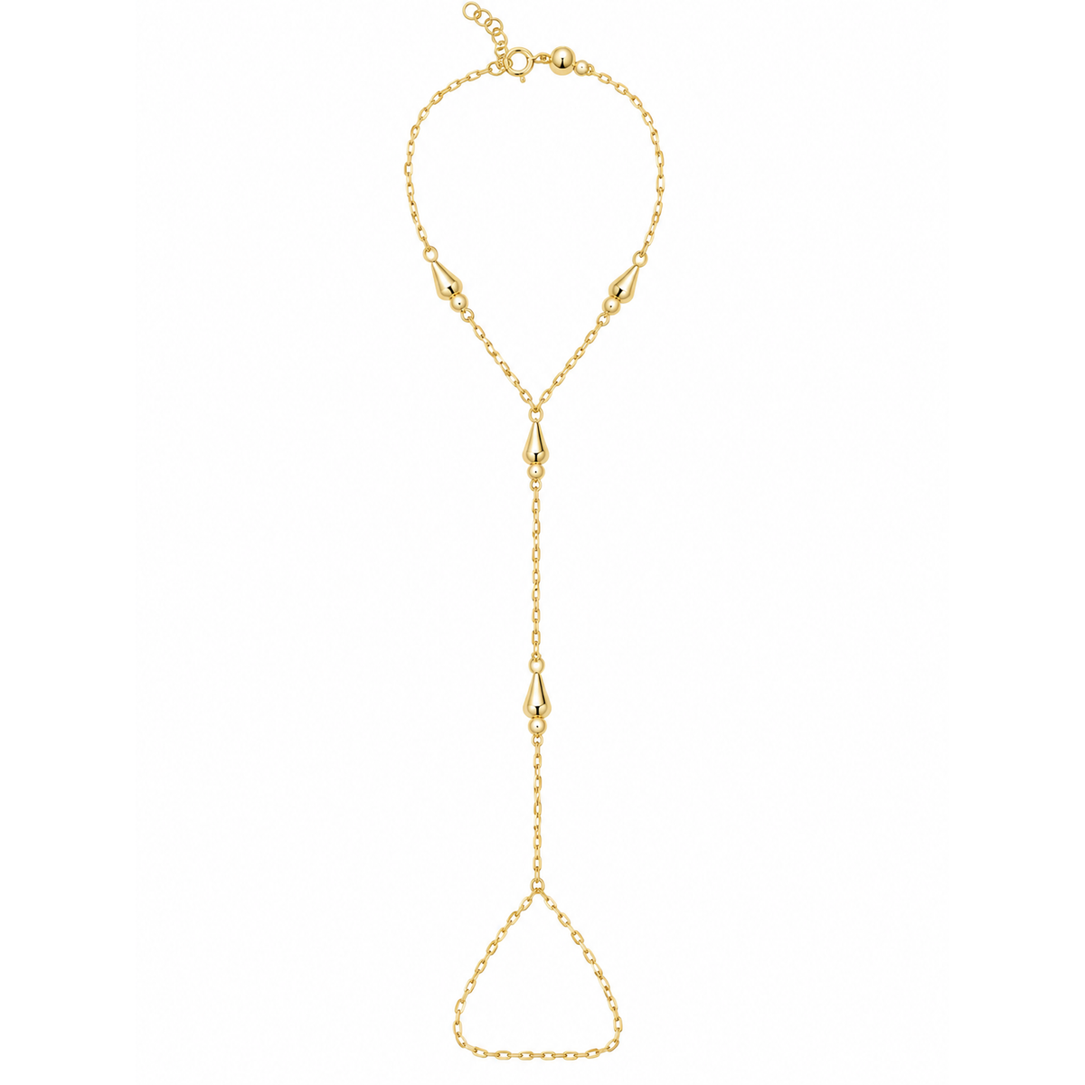 Brazalete de Dama Oro 10k de Mano con Gotas