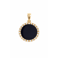 13mm Dije Disco Lapislázuli Oro 14k con Circonios