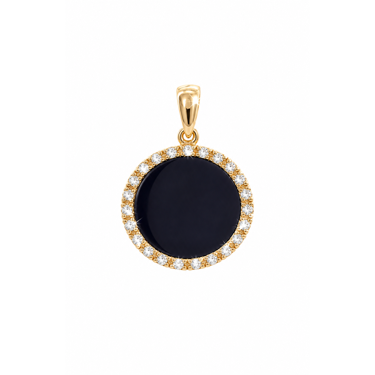 13mm Dije Disco Lapislázuli Oro 14k con Circonios