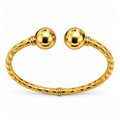 Brazalete de Dama Oro 10k Abierto Texturizado con Bolitas