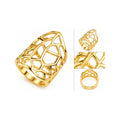 Anillo de Dama Oro 14k Calado Geométrico Alargado