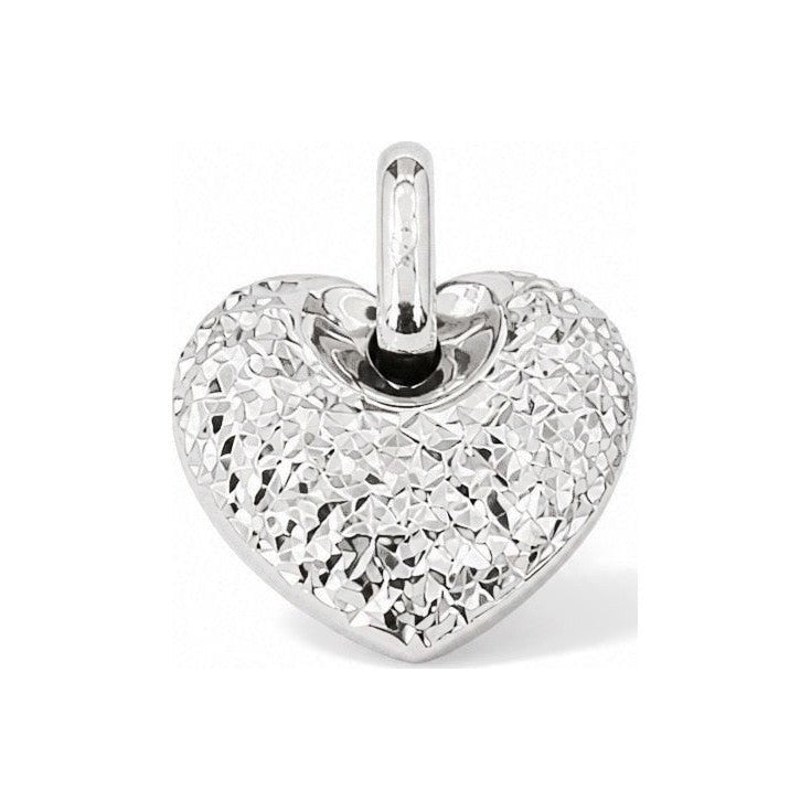 Dije Corazón Diamantado Oro Blanco 14k