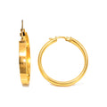 Aretes de Dama Oro 10k Argolla Chata Clasica
