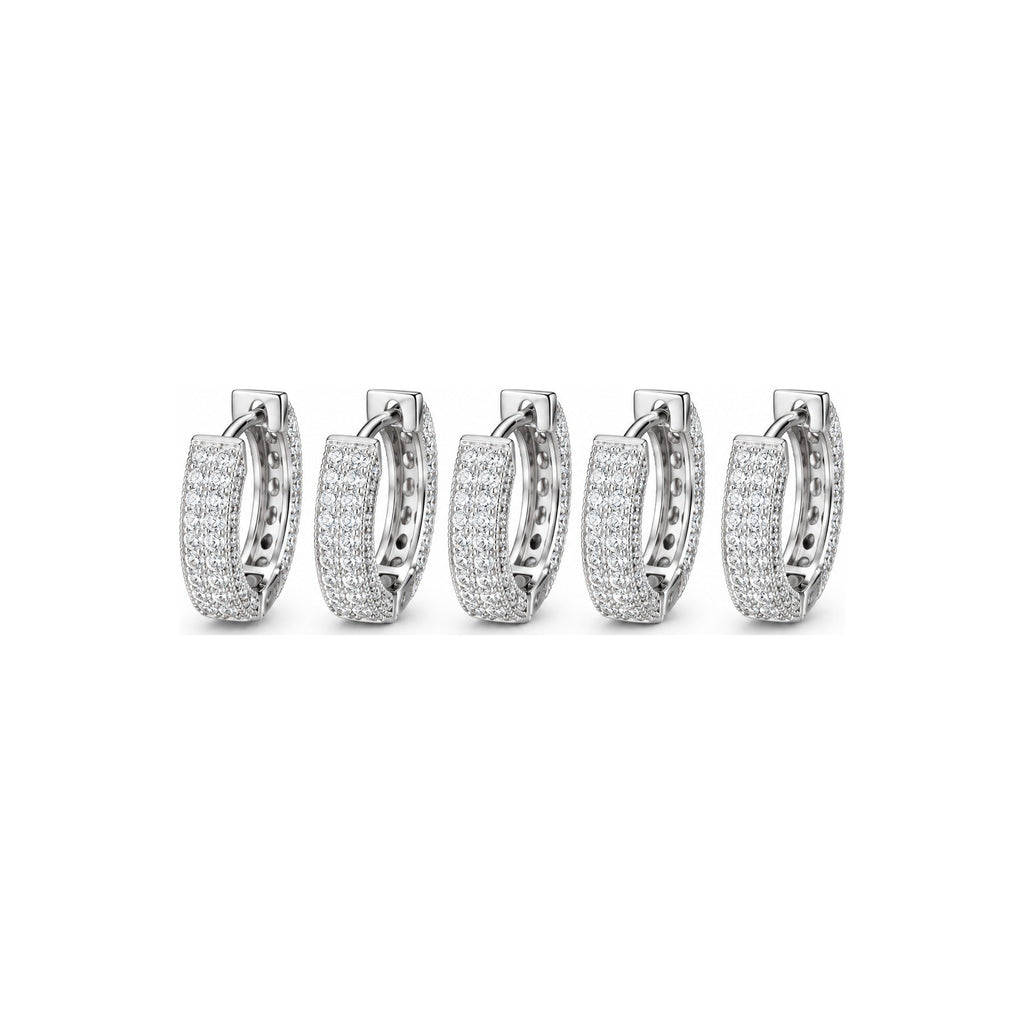 Aretes Aro Pavé Clásico Moissanite S925