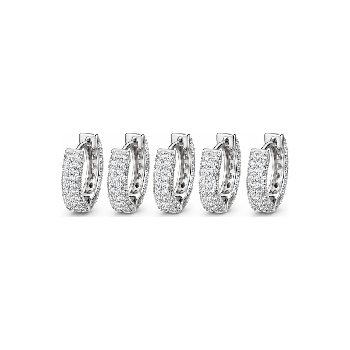 Aretes Aro Pavé Clásico Moissanite S925