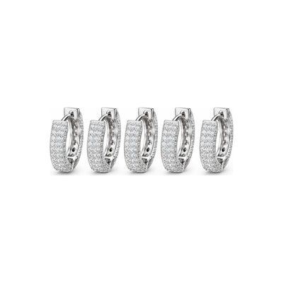 Aretes Aro Pavé Clásico Moissanite S925