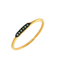 2mm Anillo de Dama Oro 14k Apilable Redondos con Green Garnet