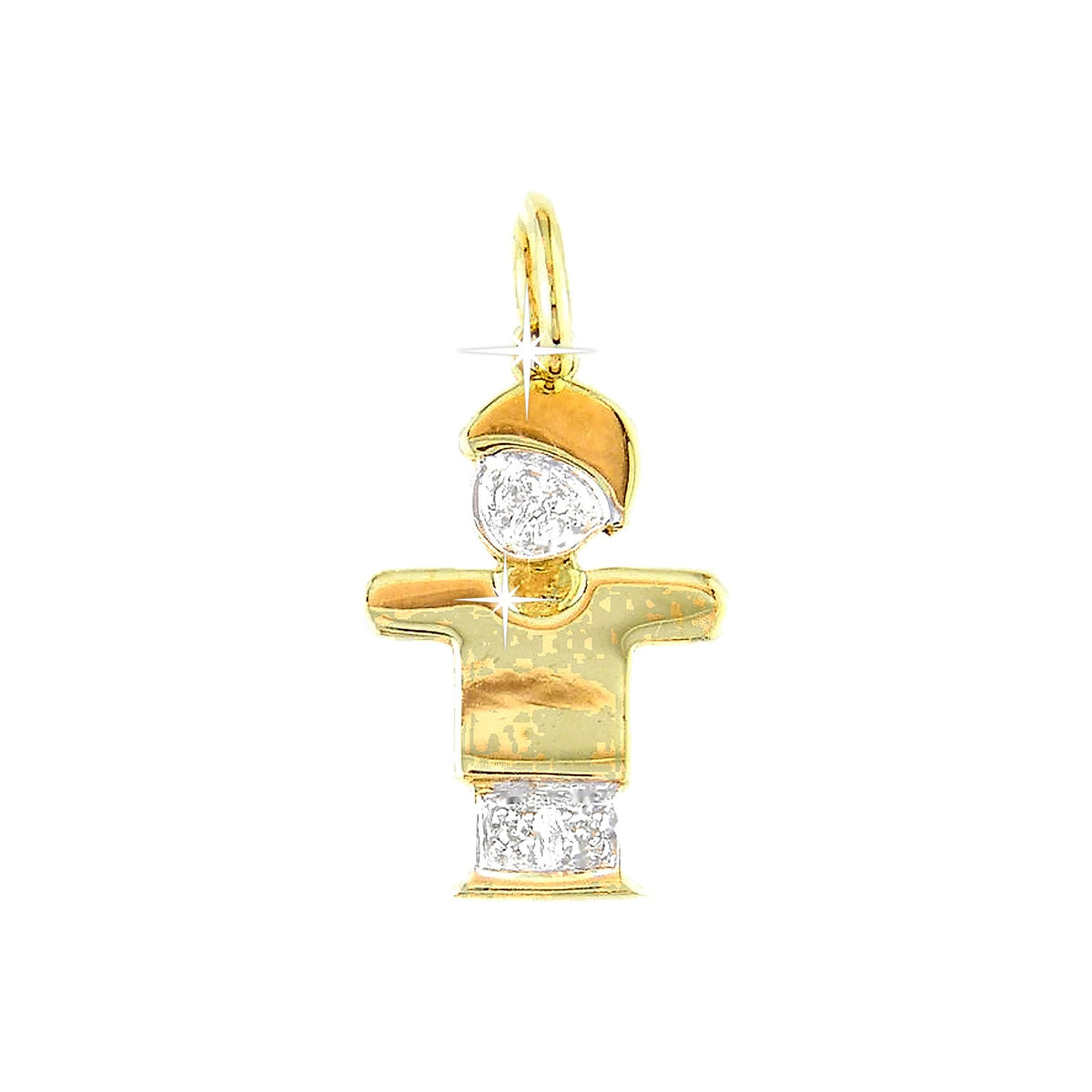 Dije Oro 14k Niño Pavé con Diamantes Naturales