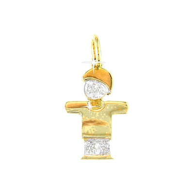 Dije Oro 14k Niño Pavé con Diamantes Naturales