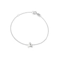 Brazalete de Dama Oro Blanco 14k Inicial con Diamantes Naturales
