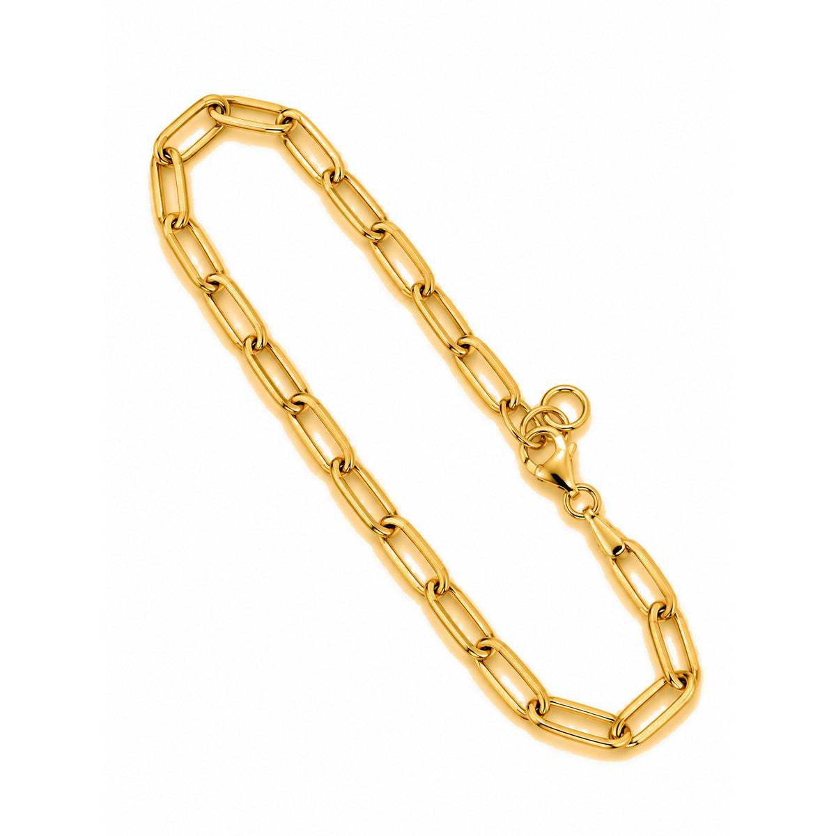 Manilla Paperclip Oro 10k con Argolla de Ajuste