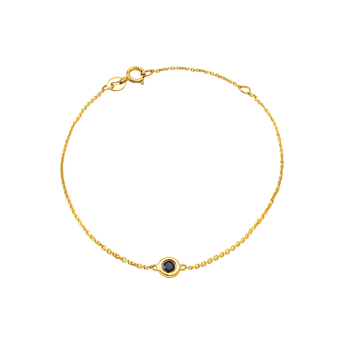 5mm Brazalete de Dama Oro 14k Redondos con Zafiro