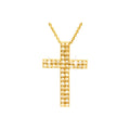 Collar Oro 14k Cruz Pavé con Diamantes Naturales