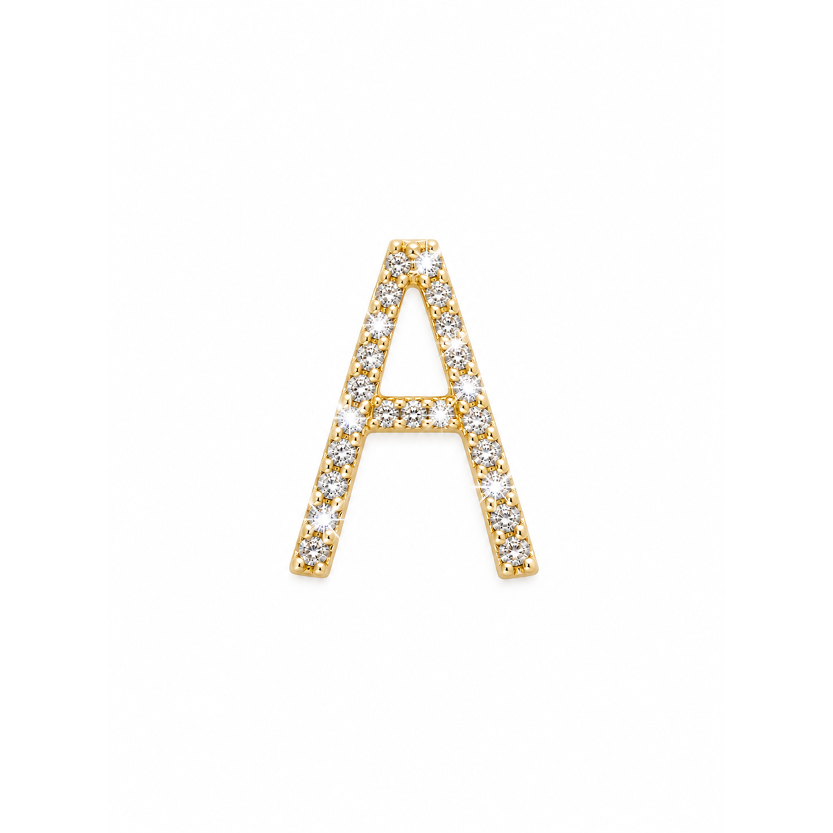 Dije Inicial "A" Oro 14k con Diamantes Naturales