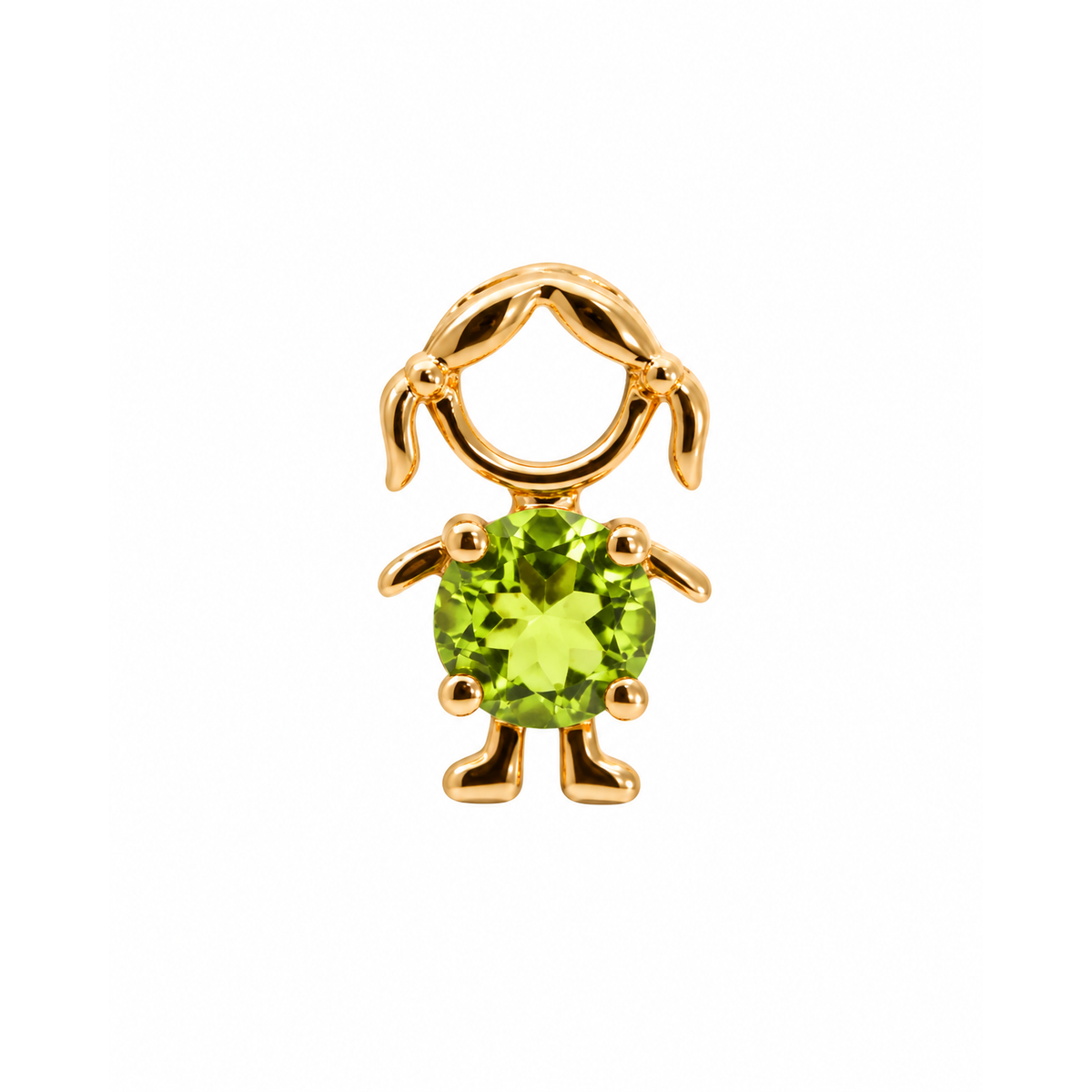 Dije Niña Oro 14k con Peridoto
