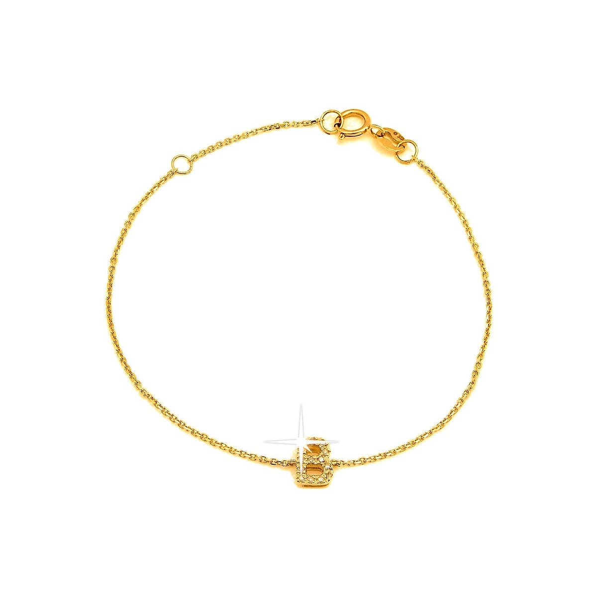 Brazalete de Dama Oro 14k Inicial con Diamantes Naturales