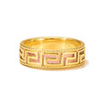 Anillo de Dama Oro 14k Llave Griega con Esmalte Rosa