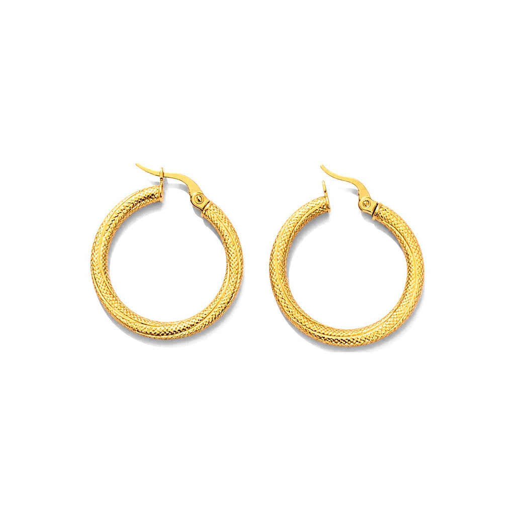 Aretes de Dama Oro 10k Aro Textura Rombos