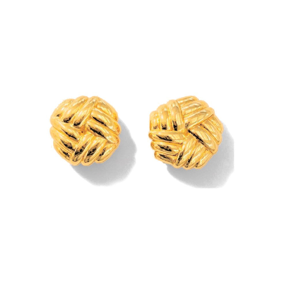 Aretes de Dama Oro 10k Nudo Tejido