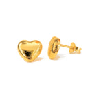 Aretes de Dama Oro 10k Corazón Liso Grande