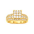 Anillo de Matrimonio Dama Oro 10k Cluster Rectangular Baguette