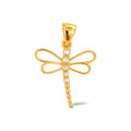Dije Libélula Calada Oro 14k con Circonios