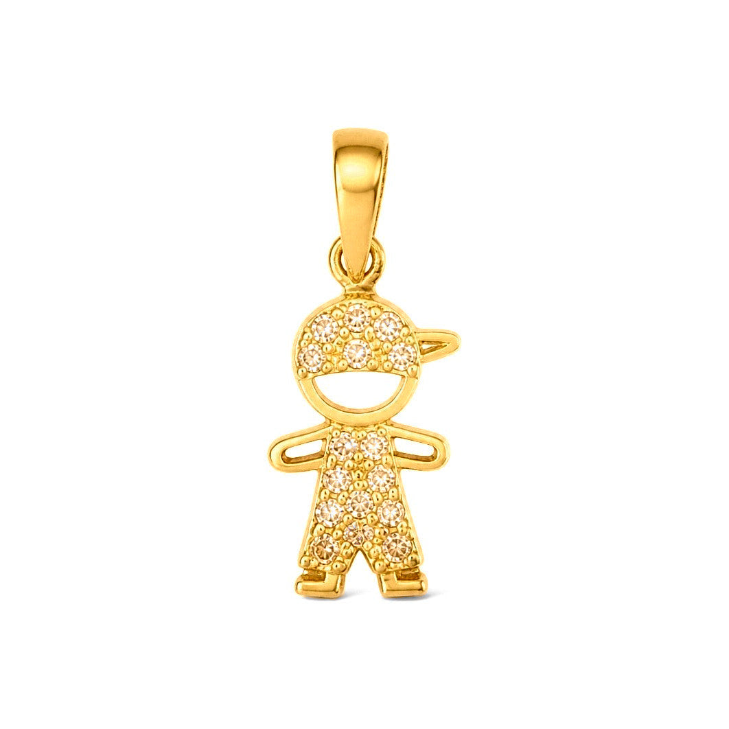 Dije Niño con Gorra Circonios Oro 10k