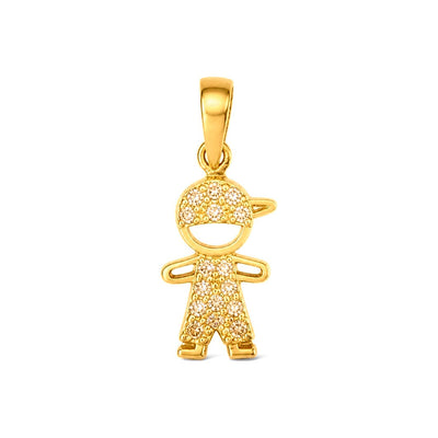 Dije Niño con Gorra Circonios Oro 10k