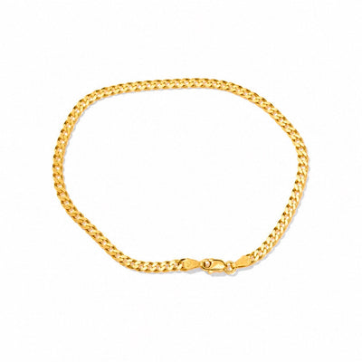 Tobillera Oro 14k Cubana 3mm