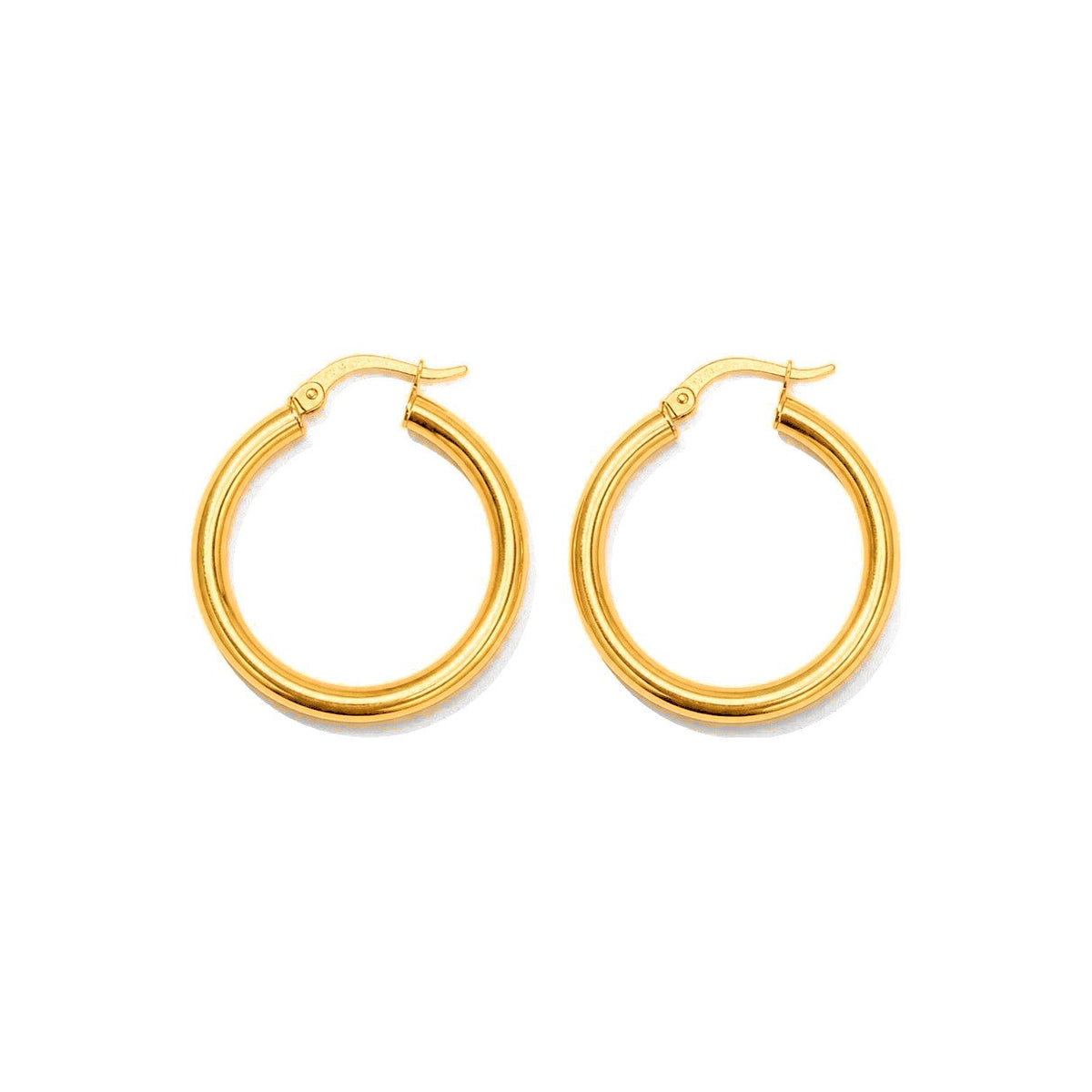 Aretes de Dama Oro 10k Argolla Mediana Tubo