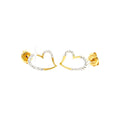 8x11mm Aretes de Dama Oro 14k Corazón Pavé con Diamantes Naturales