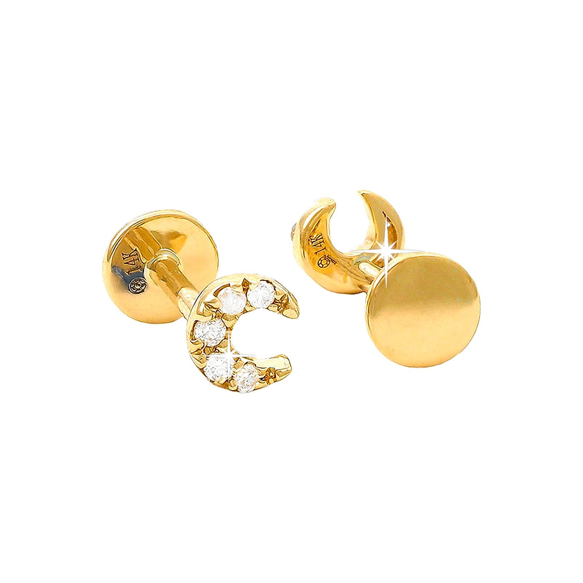 Aretes de Dama Oro 14k Pavé con Diamantes Naturales