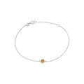 5mm Brazalete de Dama Oro Blanco 14k Redondos con Citrino