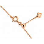 Collar Flor Halo Diamante Natural Oro Rosa 18k Ajustable