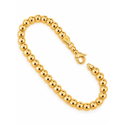 Brazalete de Dama Oro 10k Bolitas Lisas