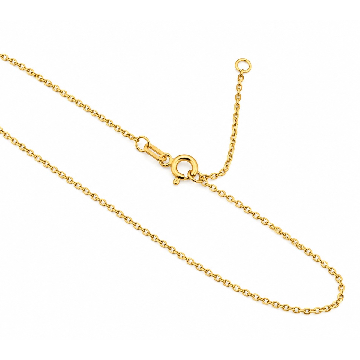 1mm Cadena Rolo Oro 10k Ajustable 16 a 18 Pulgadas