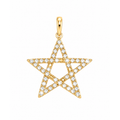 Dije Estrella de Cinco Puntas Calada con Diamantes Naturales Oro 14k