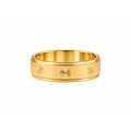 Banda de Hombre Oro 14k Cepillada con Estrellas