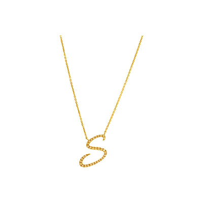 12mm Collar Oro 14k Inicial Pavé con Diamantes Naturales