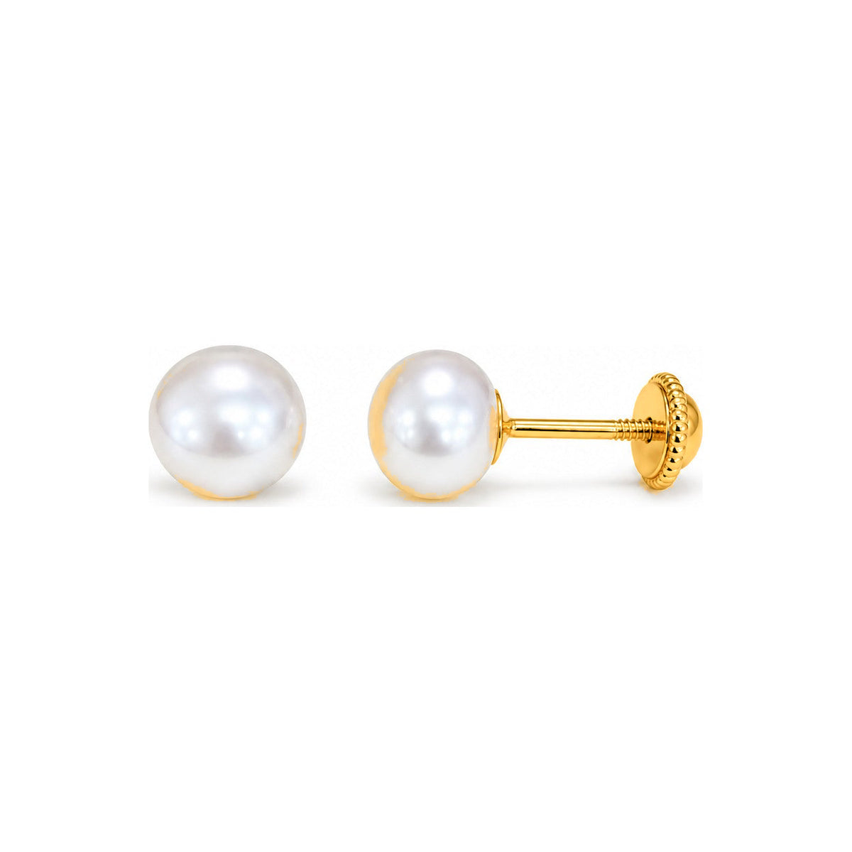 Aretes de Dama Oro 10k con Perla