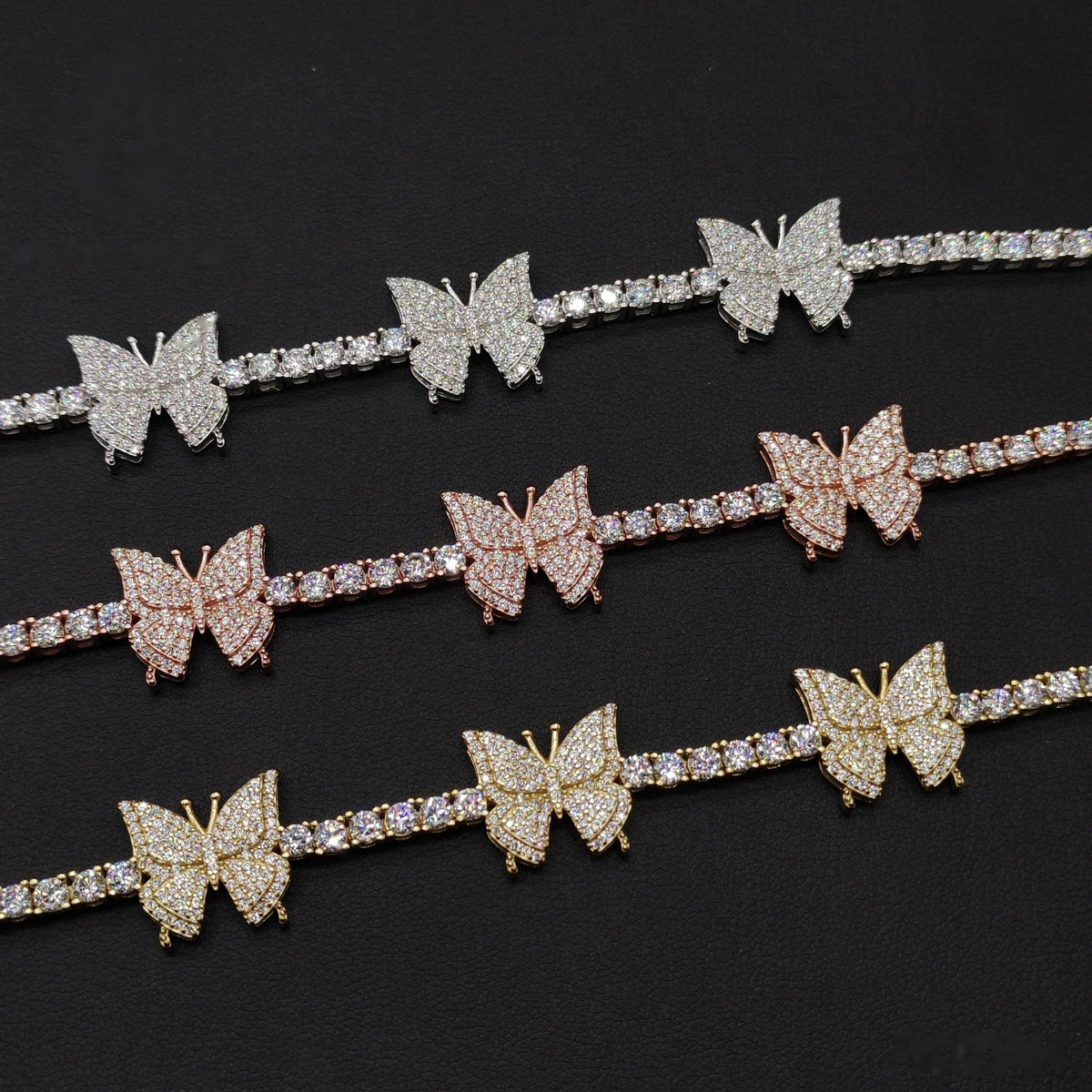 3MM Manilla Tenis Mariposas Moissanite S925