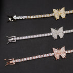 3MM Manilla Tenis Mariposas Moissanite S925