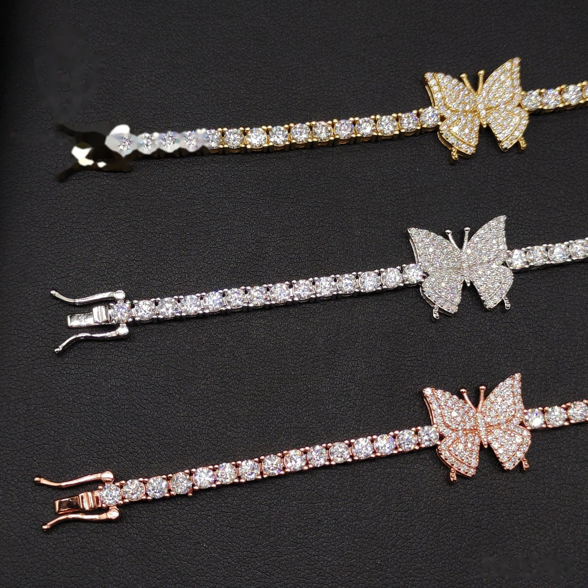 3MM Manilla Tenis Mariposas Moissanite S925