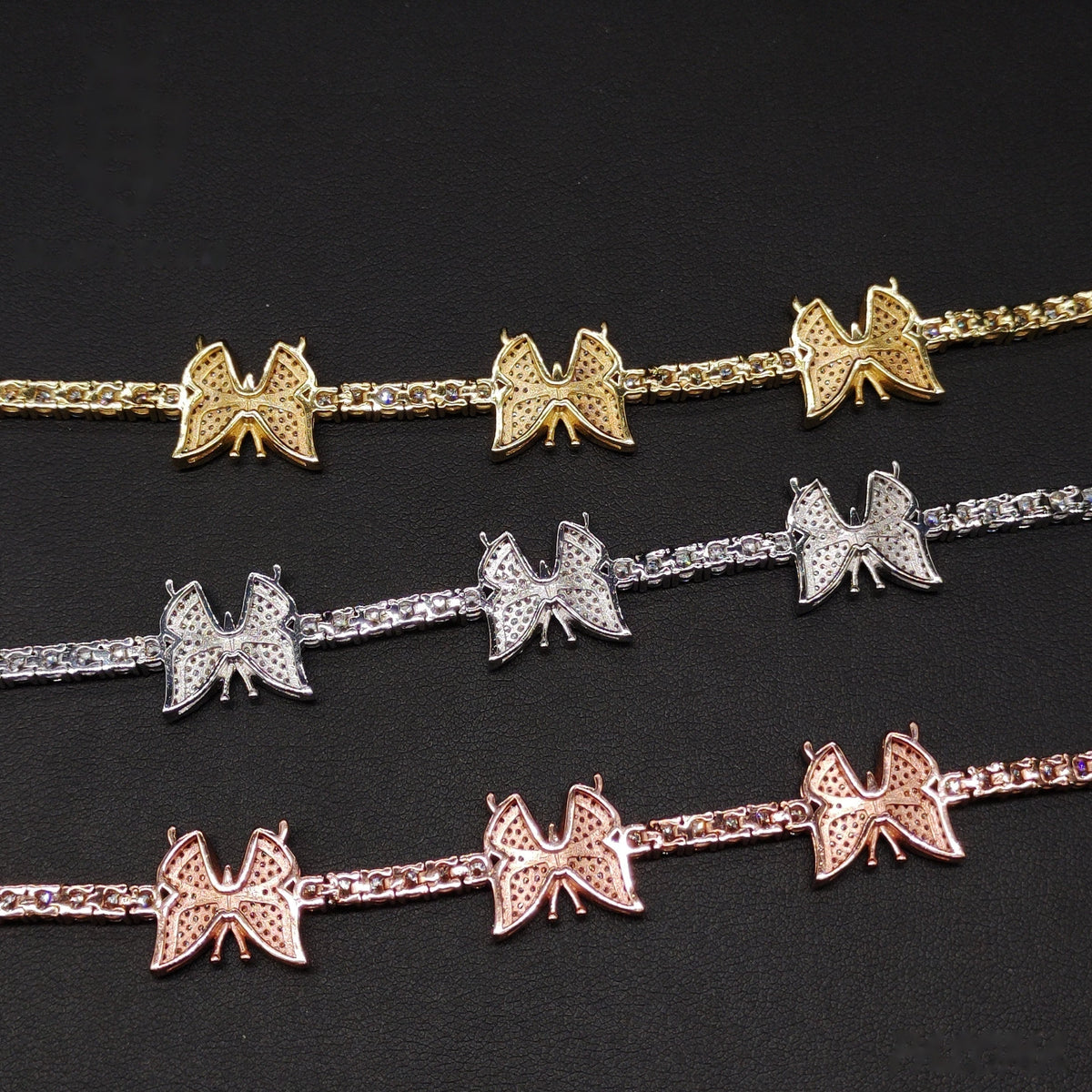 3MM Manilla Tenis Mariposas Moissanite S925