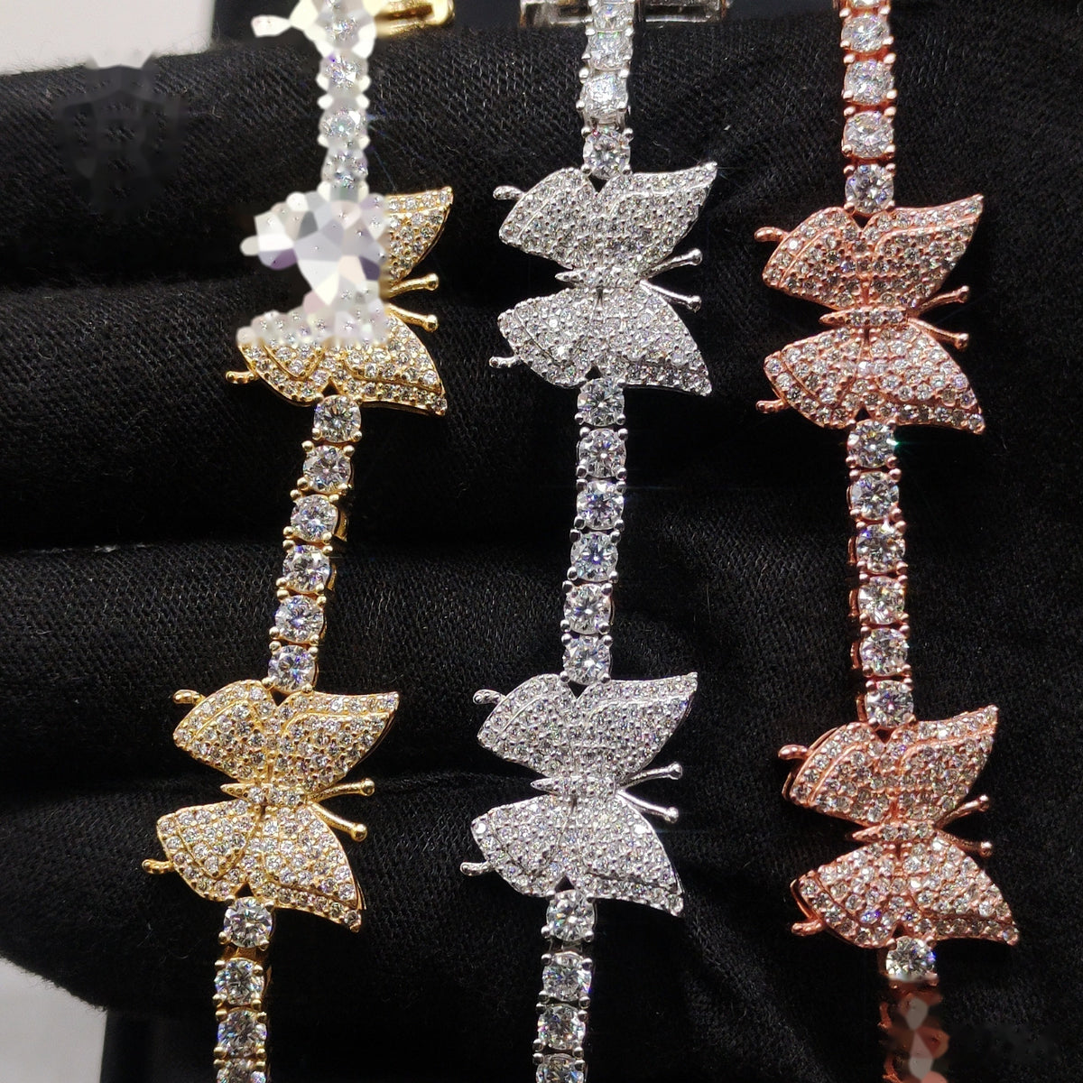 3MM Manilla Tenis Mariposas Moissanite S925