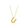 7mm Collar Oro 14k Inicial Pavé con Diamantes Naturales