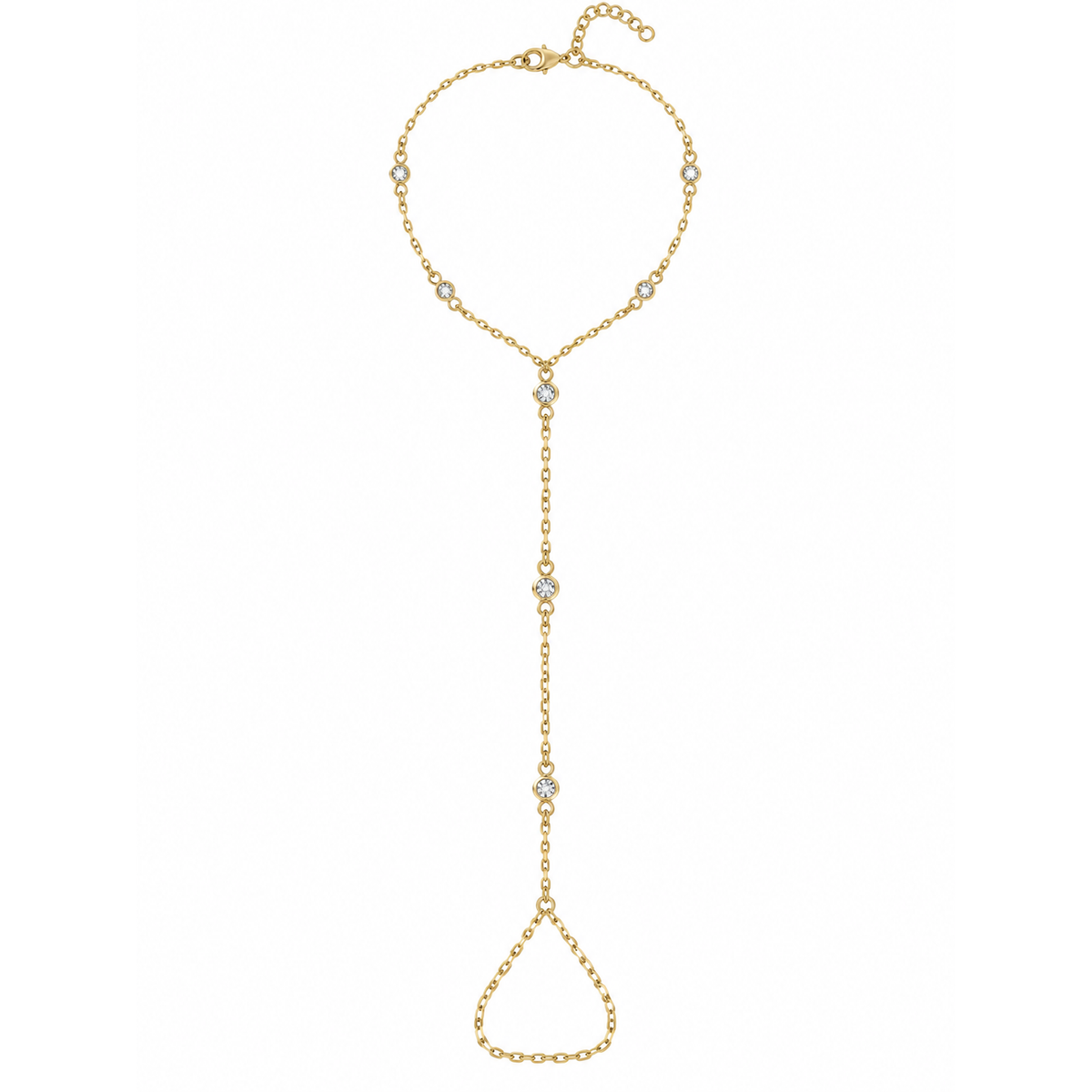 Brazalete de Dama Oro 14k de Mano con Circonios